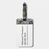 DC Super-Villains Cartoon Pattern ラゲッジタグ (裏面縦)