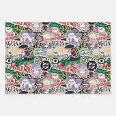 DC Super-Villains Cartoon Pattern ラッピングペーパーシート (正面2)