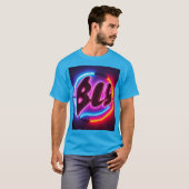DC Tシャツ ブルー ネオン デザイン (正面フル)