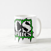 DCSのグラフィック コーヒーマグカップ (正面右)