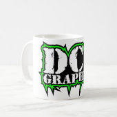 DCSのグラフィック コーヒーマグカップ (正面左)