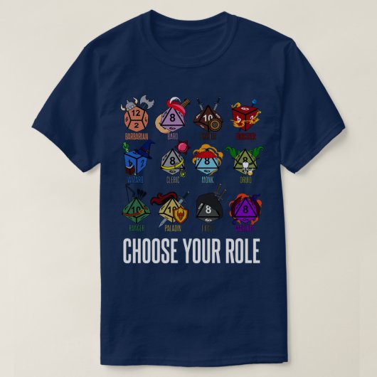 DDキャラクタークラスヒットサイコロ Tシャツ (デザイン正面)