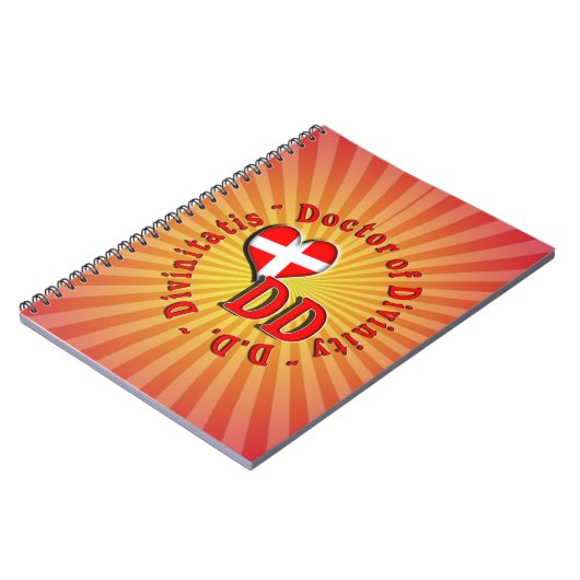 DD円形の頭字語ロゴ神学の医師 ノートブック (左側)