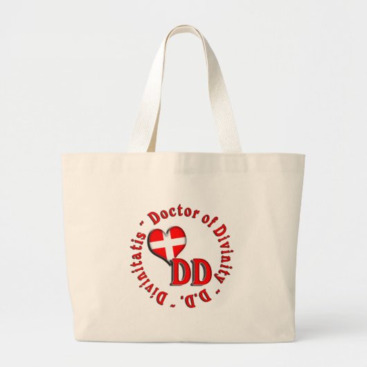 DD円形の頭字語ロゴ神学の医師 ラージトートバッグ (正面)