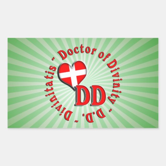 DD円形の頭字語ロゴ神学の医師 長方形シール (正面)