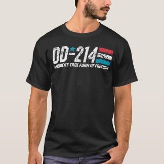 DD214 アメリカの真の自由の形 アメリカ USA ミリタリー Tシャツ