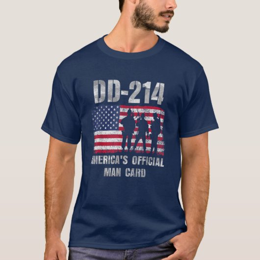 Dd214 Americas公式マンカードおもしろい軍隊 Tシャツ (正面)