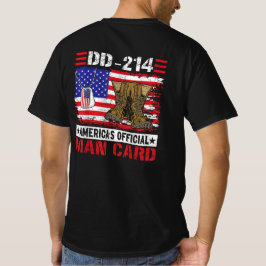 DD-214アメリカ公式マンカード退役軍人日 Tシャツ