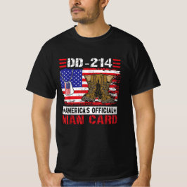 DD-214アメリカ公式マンカード退役軍人日 Tシャツ