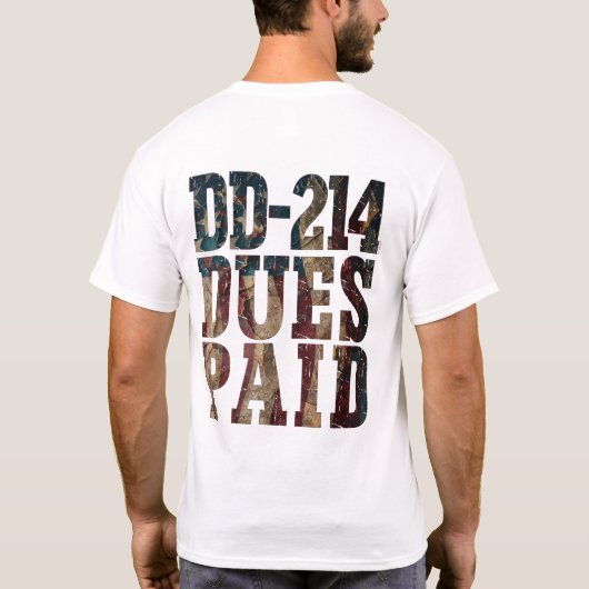 DD-214会費DD-214米国軍隊退役軍人 Tシャツ (裏面)