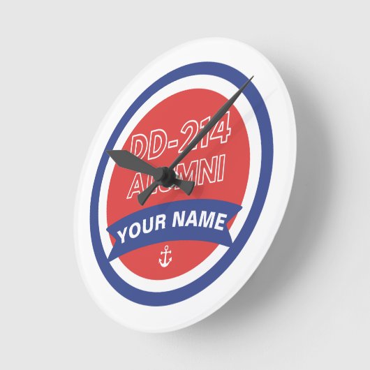 DD-214卒業生の海軍の退職 ラウンド壁時計 (傾斜)