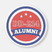 DD-214同窓生の陸軍退役軍人軍隊退職 マグネット (正面)