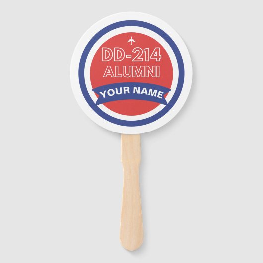 DD-214同窓生パーソナライズされた空軍引退 ハンドファン (正面)