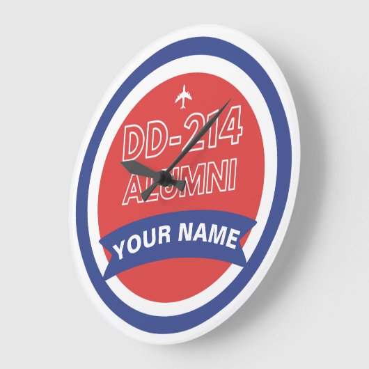 DD-214同窓生パーソナライズされた空軍引退 ラージ壁時計 (傾斜)