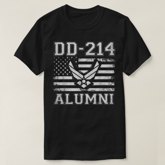 DD-214米国空軍同窓生軍隊退役軍人引退 Tシャツ (デザイン正面)