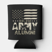 DD-214陸軍同窓生軍隊米国国旗の退役軍人 缶クーラー (裏面)