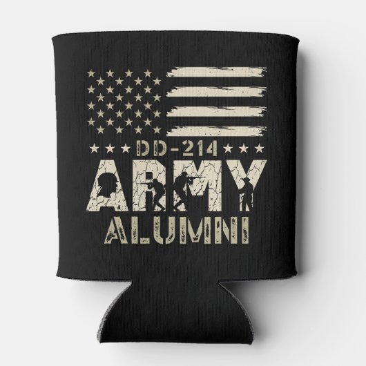 DD-214陸軍同窓生軍隊米国国旗の退役軍人 缶クーラー (裏面)