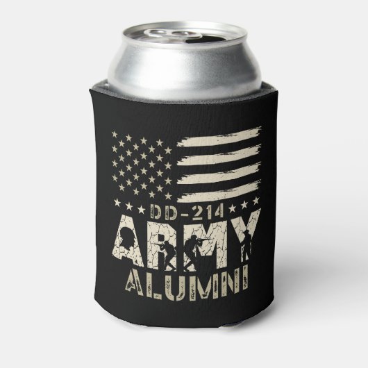 DD-214陸軍同窓生軍隊米国国旗の退役軍人 缶クーラー (缶裏面)