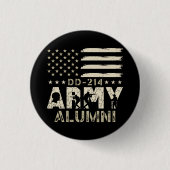 DD-214陸軍同窓生軍隊米国国旗の退役軍人 缶バッジ (正面)