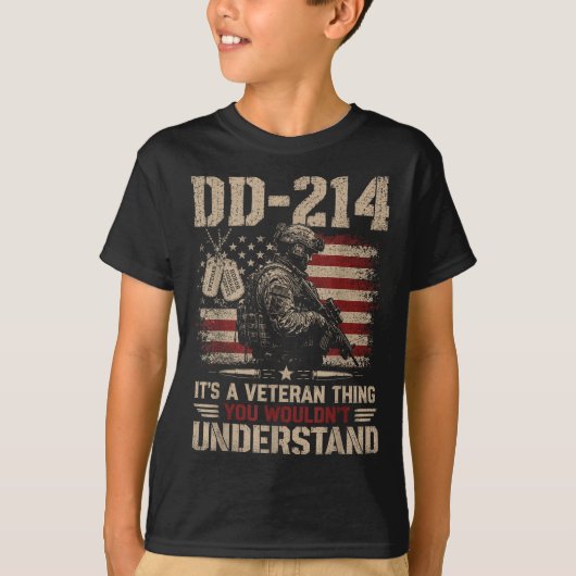 Dd-214 それは退役軍人のこと 軍の誇り メンズ tシャツ (正面)
