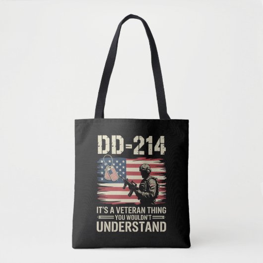 DD-214 それは退役軍人のもの あなたには理解できない トートバッグ (正面)