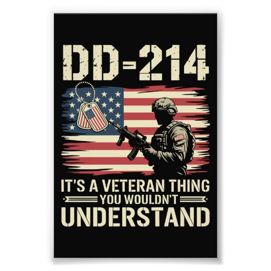 DD-214 それは退役軍人の理解できないもの フォトプリント            (正面)