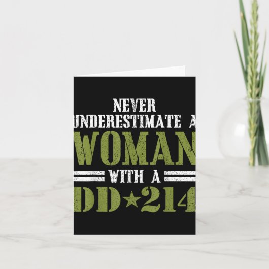 DD-214 女性退役軍人記念日プレゼントTシャツ カード (正面)
