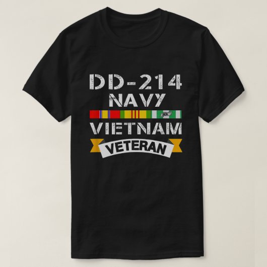 DD-214 Navy Vietnam退役軍人Vietnam War Navy Vet Tシャツ (デザイン正面)