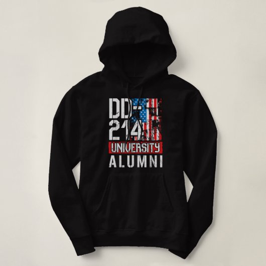 DD-214 University Alumni – 米国軍隊退役軍人Ret パーカ (デザイン正面)