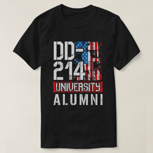 DD-214 University Alumni – 米国軍隊退役軍人Ret Tシャツ (デザイン正面)