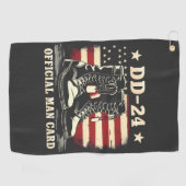 DD 24公式マンカードアメリカ退役軍人日旗 ゴルフタオル (横)