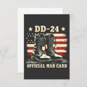 DD 24 Official Man Card American Veteran Day Flag サンキューカード (正面/裏面)