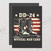 DD 24 Official Man Card American Veteran Day Flag 招待状 (正面/裏面)