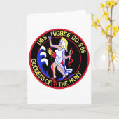 DD-806 USS HIGBEEの破壊者の船の軍隊は修繕します カード (黄色い花)