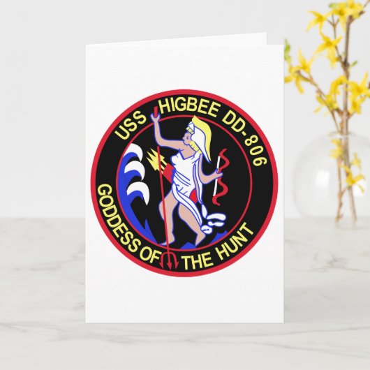 DD-806 USS HIGBEEの破壊者の船の軍隊は修繕します カード (黄色い花)