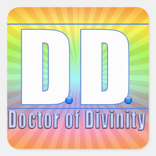 DD Doctor of Divinity Acronym LOGO スクエアシール (正面)