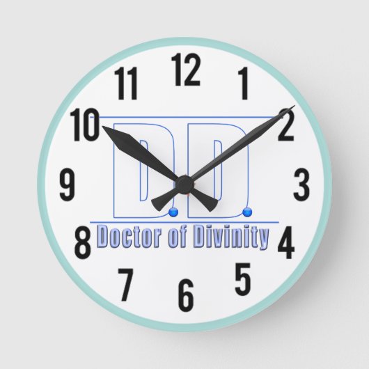 DD Doctor of Divinity Acronym LOGO ラウンド壁時計 (正面)