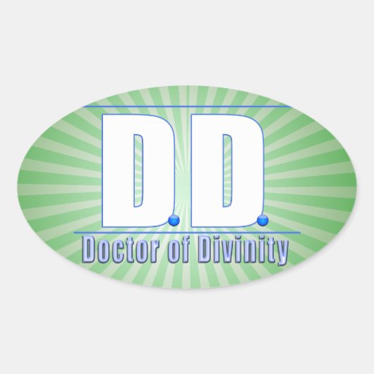 DD Doctor of Divinity Acronym LOGO 楕円形シール (正面)