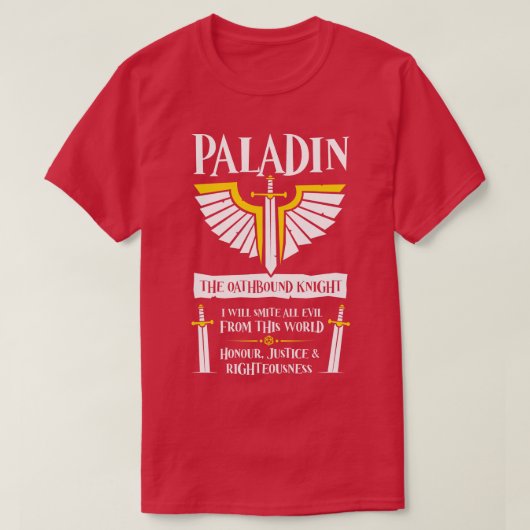 DD PALADINクラスDungeonsドラゴン Tシャツ (デザイン正面)