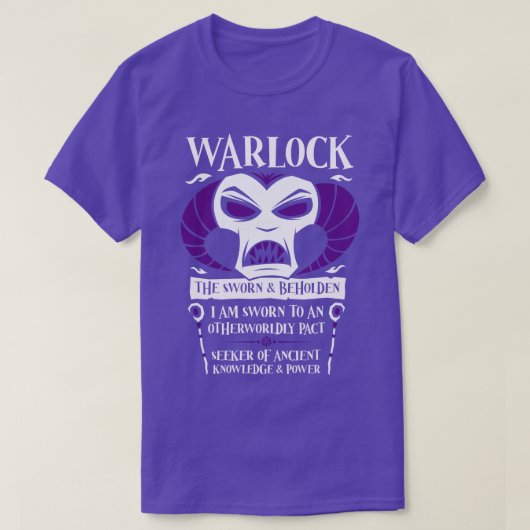 DD WARLOCKクラスDungeons Dragons Tシャツ (デザイン正面)