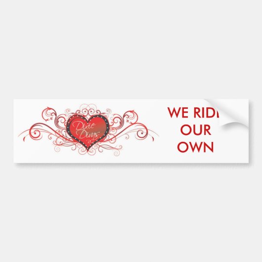 DDColorLogo、私達はRIDEOURバンパーステッカーを所有します バンパーステッカー (正面)