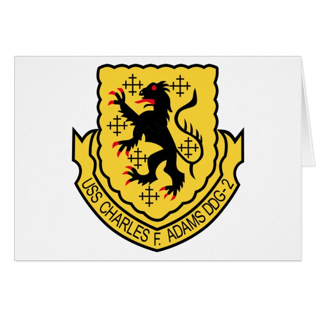 DDG-2 USSチャールズFアダムス軍パッチの破壊者 (正面横)