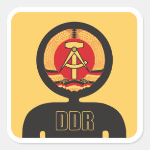 DDRの旗の具象 スクエアシール
