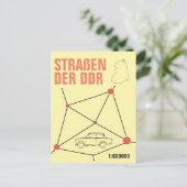 DDRスタイルの自動車地図デザイン ポストカード (スタンド正面)