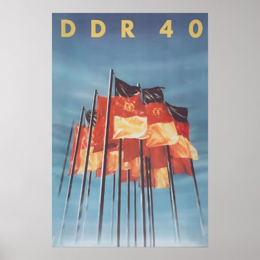 DDR40周年記念ポスター ビンテージ 東ドイツ ポスター (正面)