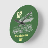 DDR Reichsbahndesign ラウンド壁時計 (傾斜)