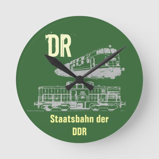 DDR Reichsbahndesign ラウンド壁時計 (正面)