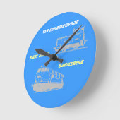 DDR Werbedesign VEB Lokomotivbau ラウンド壁時計 (傾斜)