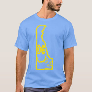 DEアイーズ デラウェア グランジ スマイリング フェイス ブラック バックグラウンド Tシャツ