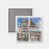 DE0110ヨーロッパ、Rothenburg Ob Der Tauber、冷蔵庫 マグネット (正面/裏面)